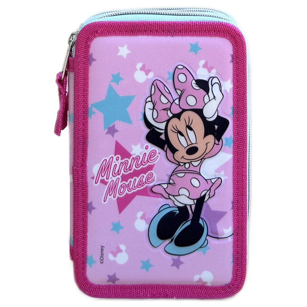 ASTUCCIO SCUOLA 3D MINNIE DISNEY MULTISCOMPARTO 3 ZIP PORTACOLORI PENNARELLI GIOTTO - MIN0972