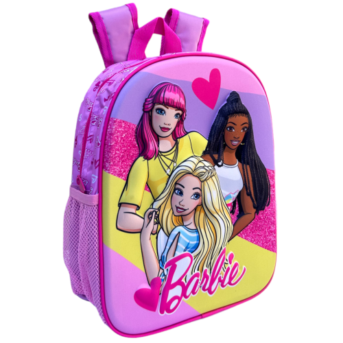 ZAINO ASILO 3D BARBIE IMMAGINI IN RILIEVO BORSA SCUOLA BAMBINA CM.32 - B07995MC