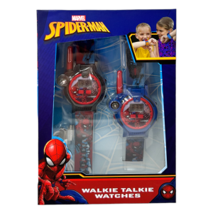 OROLOGIO WALKIE TALKIE SPIDERMAN MARVEL 2 PEZZI MULTIFUNZIONE RADIOTRASMITTENTI TORCIA BUSSOLA