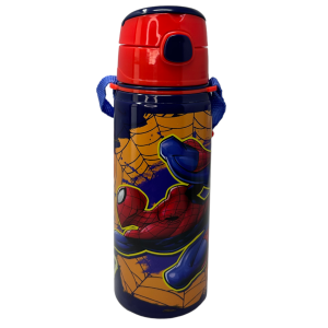 BORRACCIA IN ALLUMINIO CON CANNUCCIA SPIDERMAN MARVEL 600 ML APERTURA AUTOMATICA - SP50073