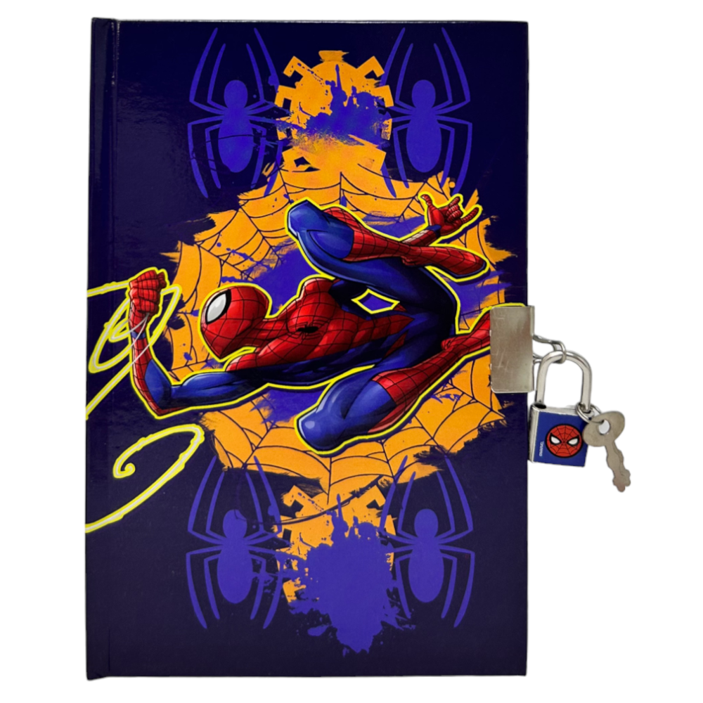 DIARIO SEGRETO CON LUCCHETTO SPIDERMAN MARVEL + ACCESSORI IN CONFEZIONE REGALO - SP50069