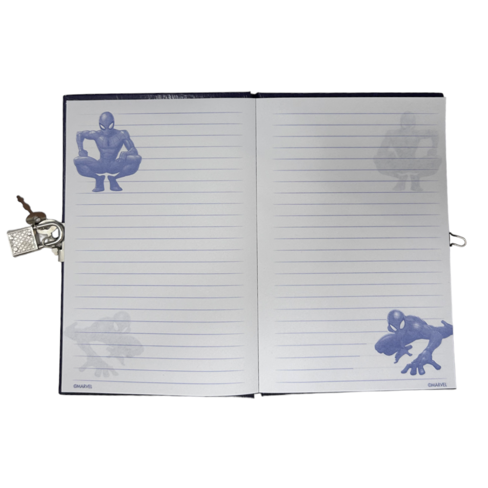 DIARIO SEGRETO CON LUCCHETTO SPIDERMAN MARVEL + ACCESSORI IN CONFEZIONE REGALO - SP50069