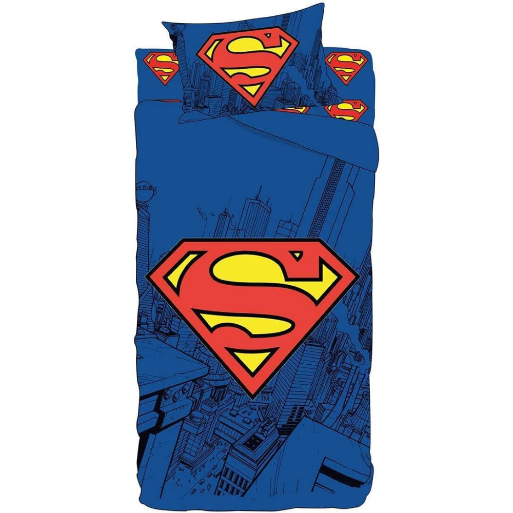 COMPLETO LENZUOLA SUPERMAN SOTTOLENZUOLA LENZUOLA FEDERA LETTO SINGOLO