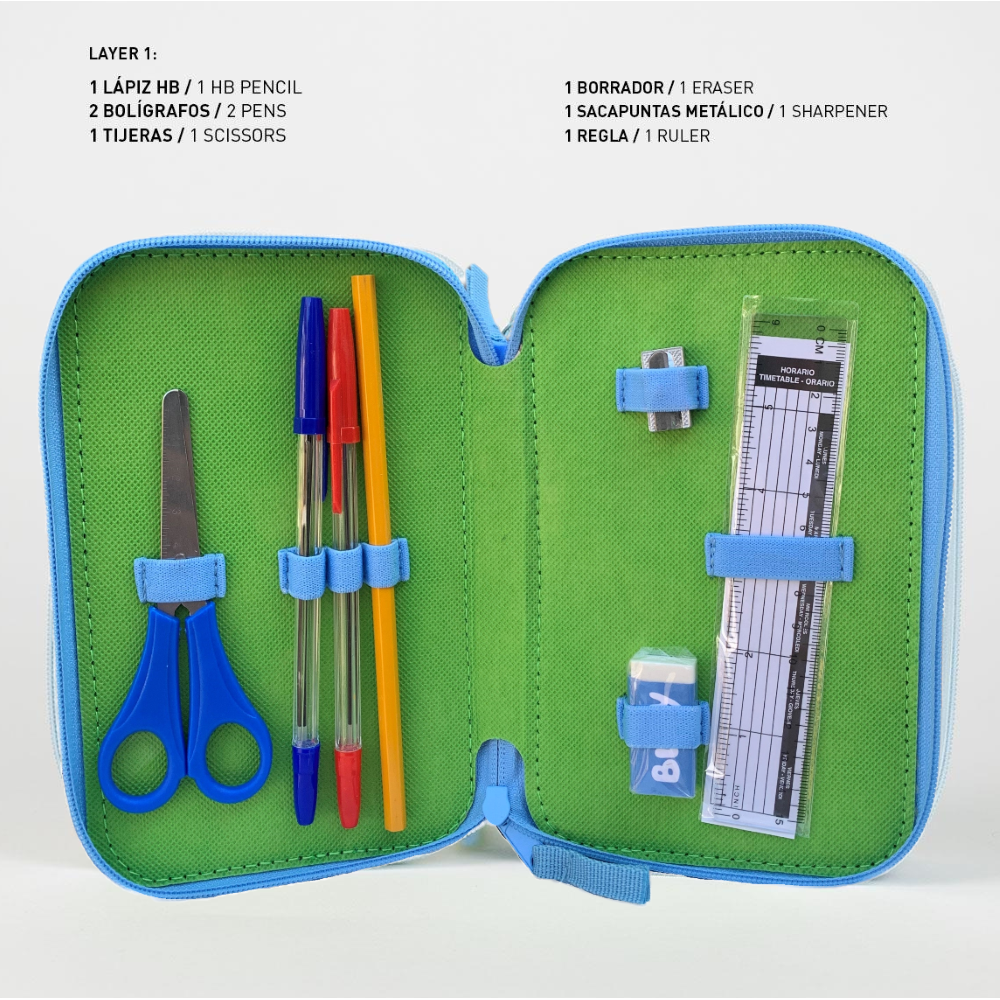 ASTUCCIO SCUOLA BLUEY MULTISCOMPARTO 3 ZIP PORTACOLORI GIOTTO - 0945