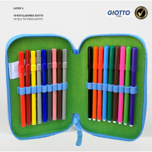 ASTUCCIO SCUOLA BLUEY MULTISCOMPARTO 3 ZIP PORTACOLORI GIOTTO - 0945