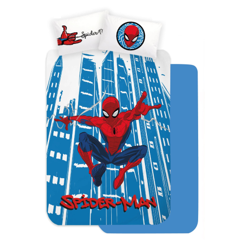 COMPLETO LENZUOLA 3 PEZZI SPIDERMAN MARVEL PER LETTO UNA PIAZZA E MEZZA LENZUOLA IN 100% COTONE