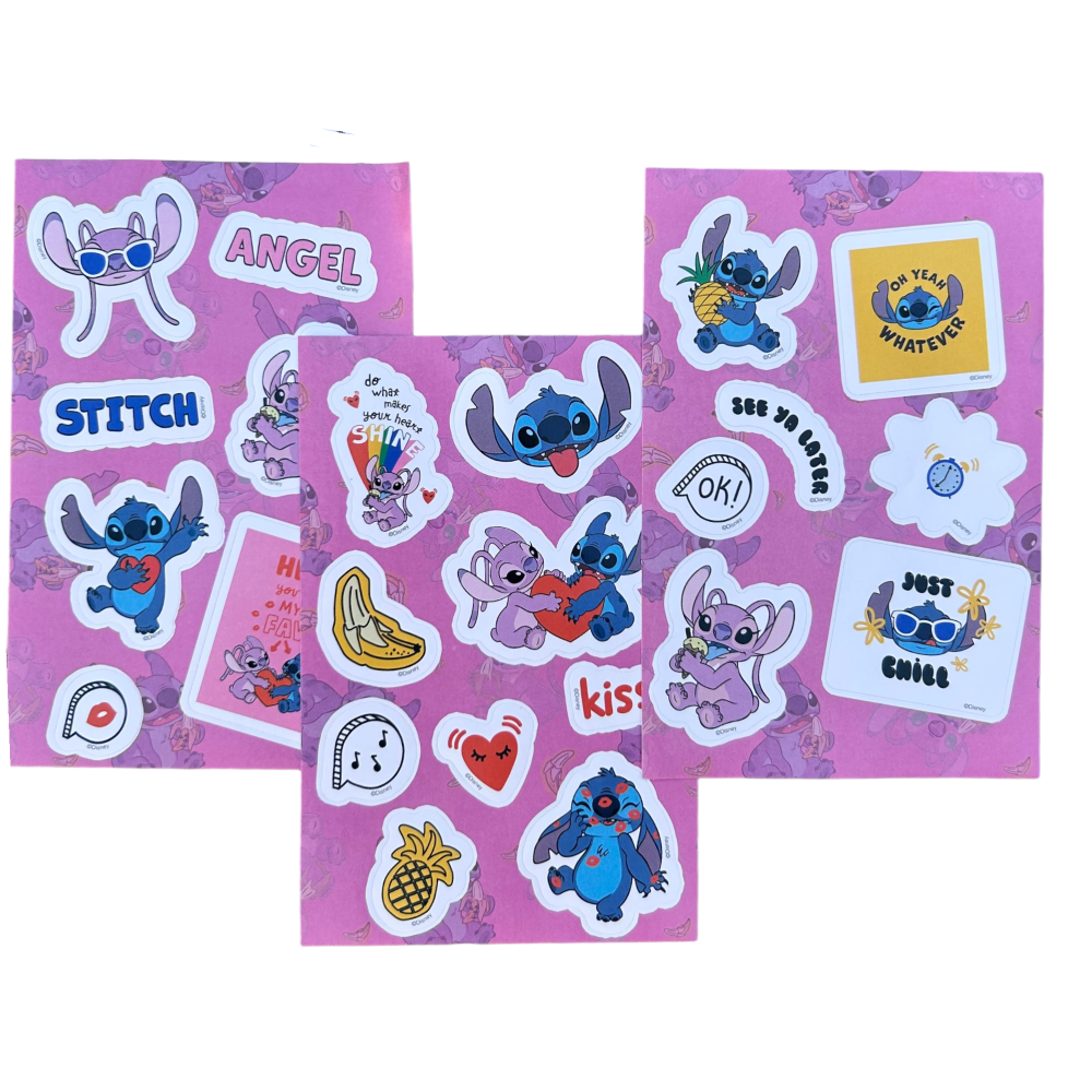 DIARIO SEGRETO GLITTER ANGEL STITCH DISNEY CON PENNA MAGICA E ACCESSORI CON CONFEZIONE - LST0824 