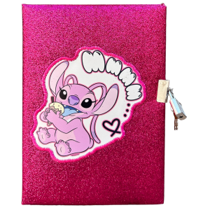 DIARIO SEGRETO GLITTER ANGEL STITCH DISNEY CON PENNA MAGICA E ACCESSORI CON CONFEZIONE - LST0824 