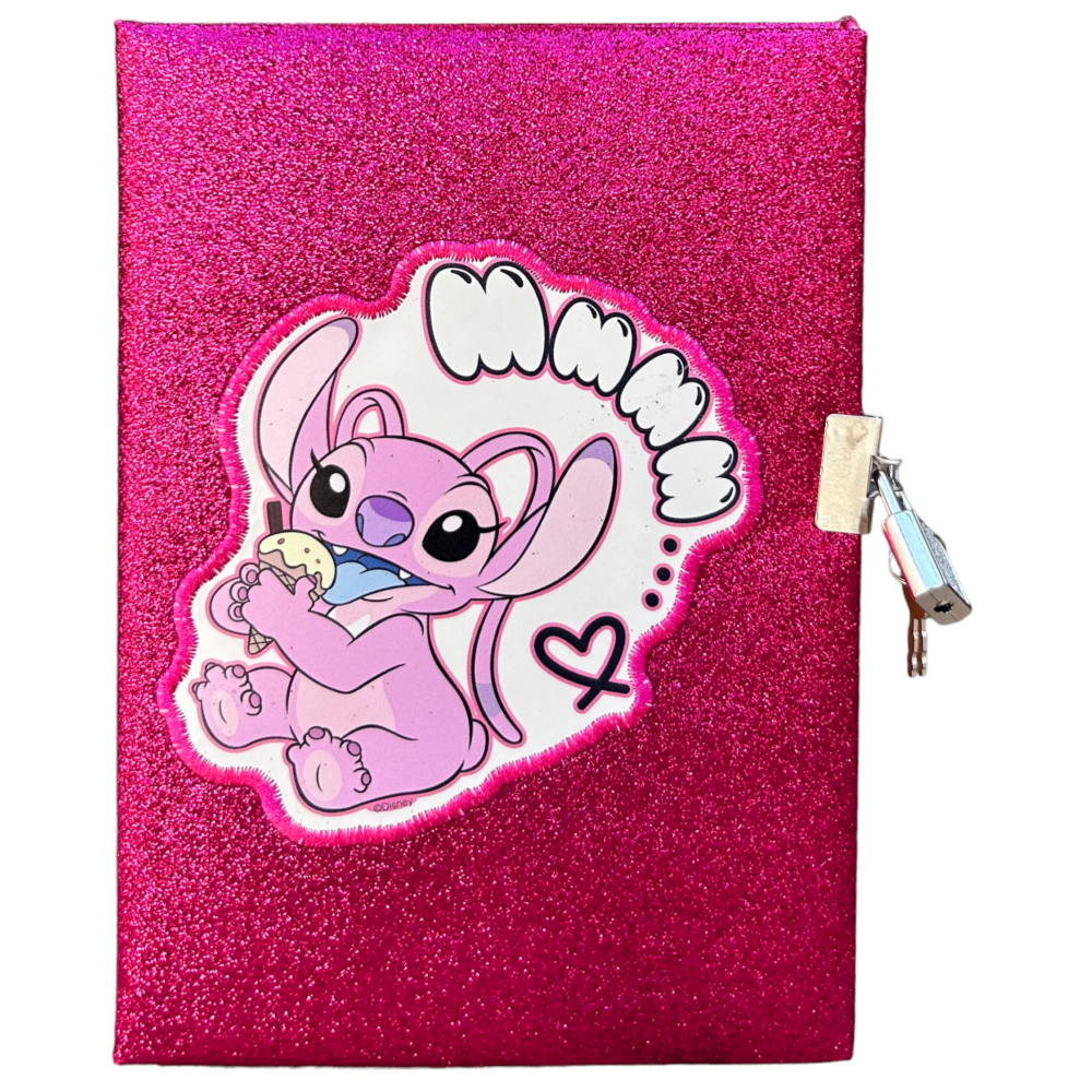 DIARIO SEGRETO GLITTER ANGEL STITCH DISNEY CON PENNA MAGICA E ACCESSORI CON CONFEZIONE - LST0824 
