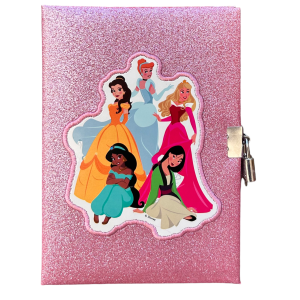 DIARIO SEGRETO GLITTER PRINCIPESSE DISNEY CON PENNA MAGICA E ACCESSORI CON CONFEZIONE - PR0824 