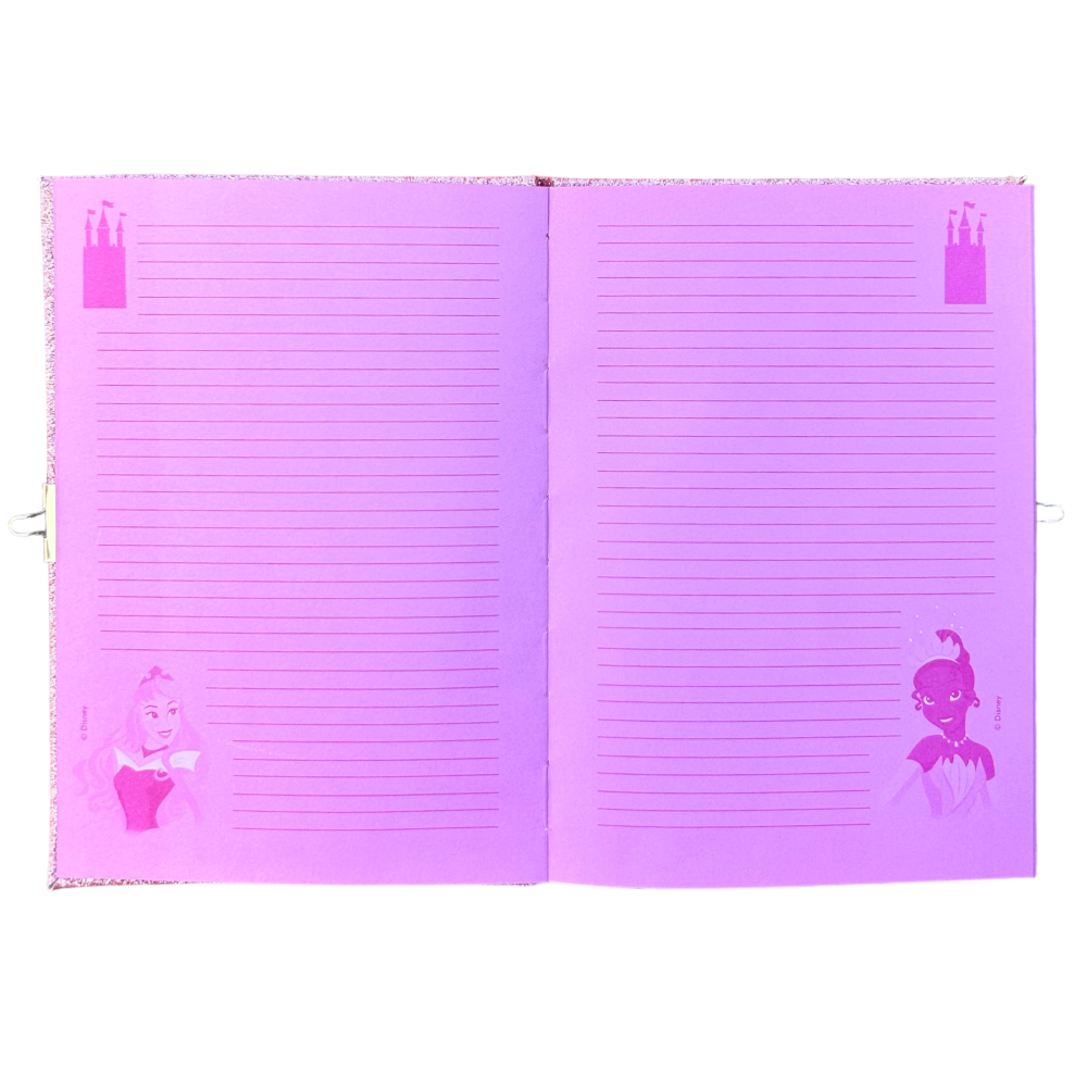 DIARIO SEGRETO GLITTER PRINCIPESSE DISNEY CON PENNA MAGICA E ACCESSORI CON CONFEZIONE - PR0824 