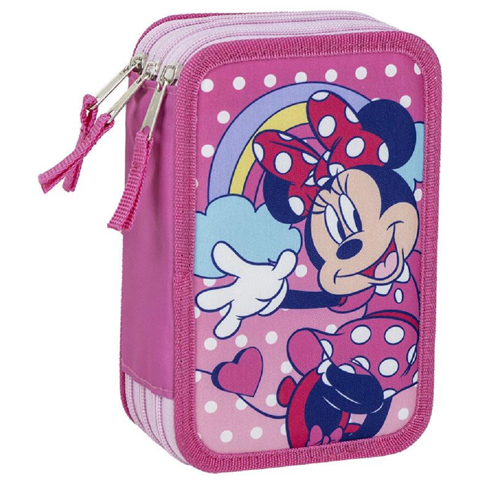 ASTUCCIO SCUOLA MINNIE MOUSE DISNEY MULTISCOMPARTO 3 ZIP PORTACOLORI GIOTTO - 1260