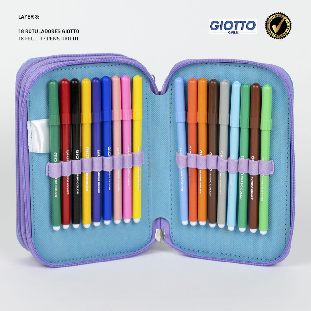 ASTUCCIO SCUOLA FROZEN DISNEY MULTISCOMPARTO 3 ZIP PORTACOLORI GIOTTO - 1296