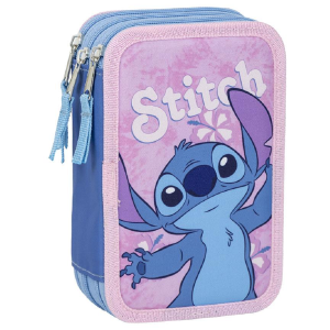 ASTUCCIO SCUOLA STITCH DISNEY MULTISCOMPARTO 3 ZIP PORTACOLORI GIOTTO - 1261