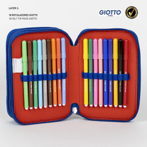 ASTUCCIO SCUOLA AVENGERS MARVEL MULTISCOMPARTO 3 ZIP PORTACOLORI GIOTTO - 1258