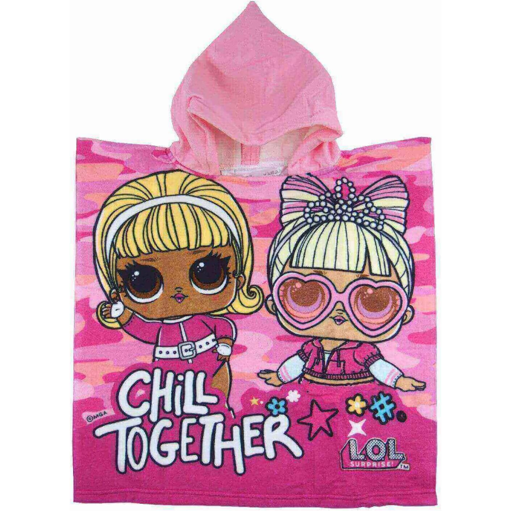 PONCHO MARE LOL SURPRISE ASCIUGAMANO ACCAPPATOIO MICROCOTONE CM110X55 100%PL- LO 0075