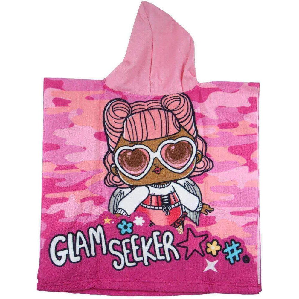 PONCHO MARE LOL SURPRISE ASCIUGAMANO ACCAPPATOIO MICROCOTONE CM110X55 100%PL- LO 0075