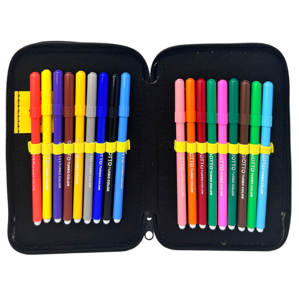 ASTUCCIO SCUOLA PIKACHU POKÉMON MULTISCOMPARTO 3 ZIP PORTACOLORI GIOTTO - 1004E2264