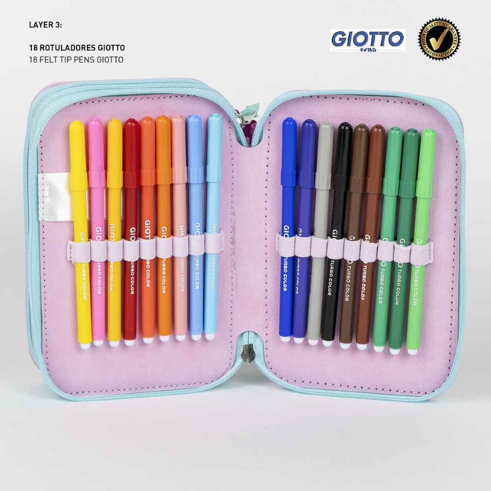ASTUCCIO SCUOLA GABBY'S DOLLHOUSE MULTISCOMPARTO 3 ZIP PORTACOLORI GIOTTO - 1262