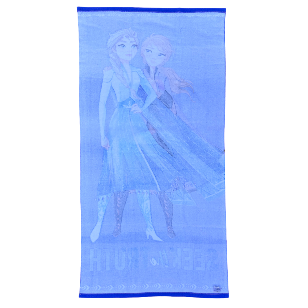 TELO MARE FROZEN II DISNEY ELSA ANNA IN MICROSPUGNA DI POLIESTERE CM. 140X70 100%PL 