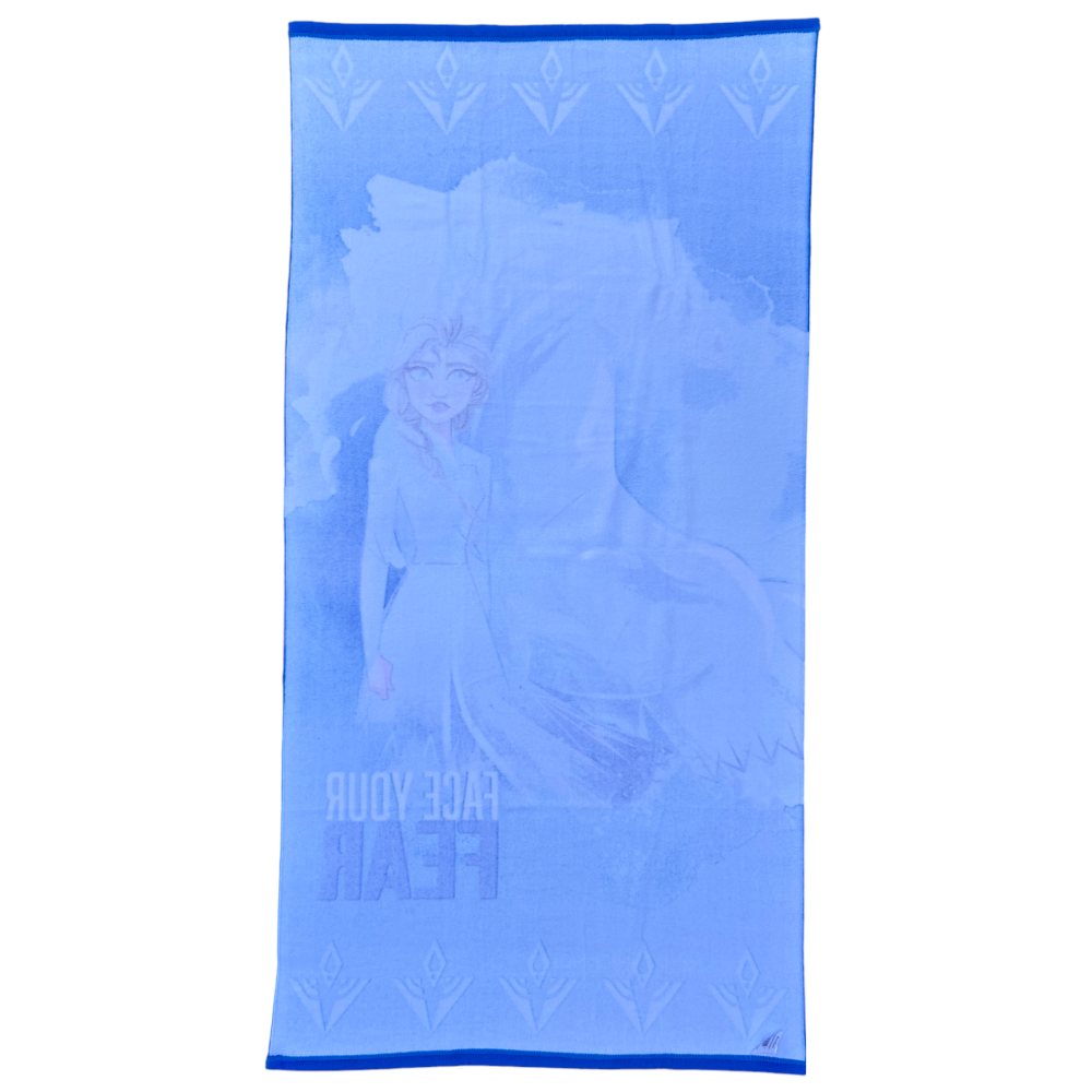 TELO MARE FROZEN II DISNEY ELSA E NOKK IN MICROSPUGNA DI POLIESTERE CM. 140X70 100%PL