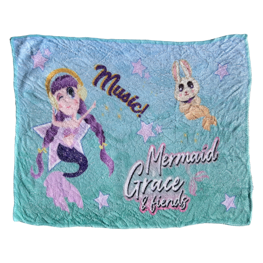 TOVAGLIETTA MAGICA SIRENE IN TESSUTO DA COLAZIONE PRANZO CM.40X30 - CON0864-B