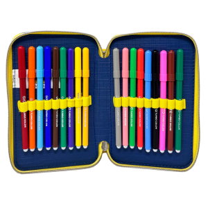 ASTUCCIO SCUOLA 3D BATMAN DC MULTISCOMPARTO 3 ZIP PORTACOLORI PENNARELLI GIOTTO - BA0972