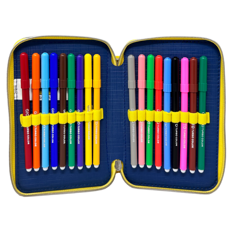 ASTUCCIO SCUOLA 3D BATMAN DC MULTISCOMPARTO 3 ZIP PORTACOLORI PENNARELLI GIOTTO - BA0972