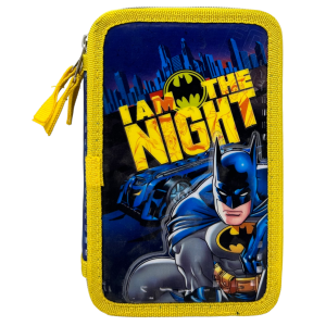 ASTUCCIO SCUOLA 3D BATMAN DC MULTISCOMPARTO 3 ZIP PORTACOLORI PENNARELLI GIOTTO - BA0972