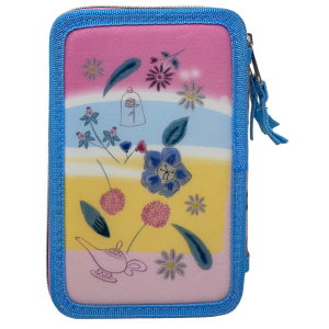 ASTUCCIO SCUOLA 3D PRINCIPESSE DISNEY MULTISCOMPARTO 3 ZIP PORTACOLORI PENNARELLI GIOTTO - PR0972