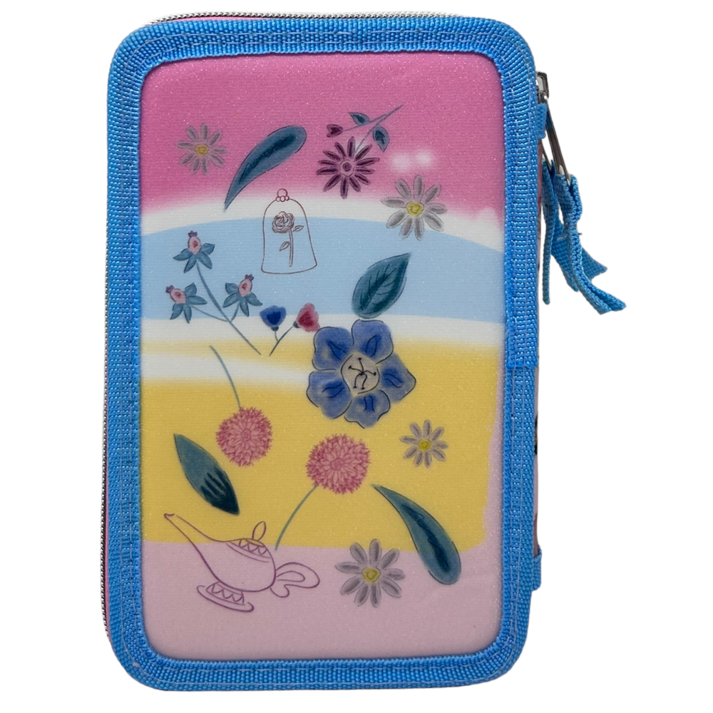 ASTUCCIO SCUOLA 3D PRINCIPESSE DISNEY MULTISCOMPARTO 3 ZIP PORTACOLORI PENNARELLI GIOTTO - PR0972