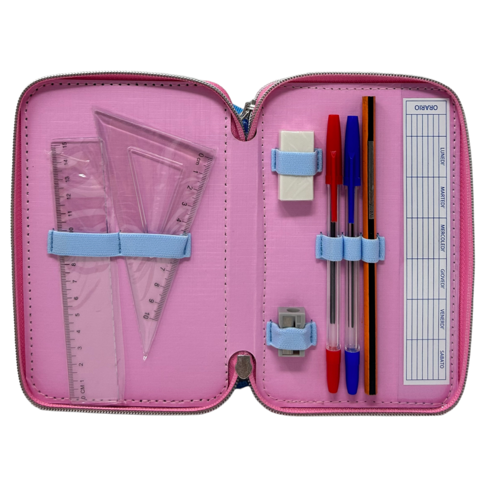 ASTUCCIO SCUOLA 3D PRINCIPESSE DISNEY MULTISCOMPARTO 3 ZIP PORTACOLORI PENNARELLI GIOTTO - PR0972