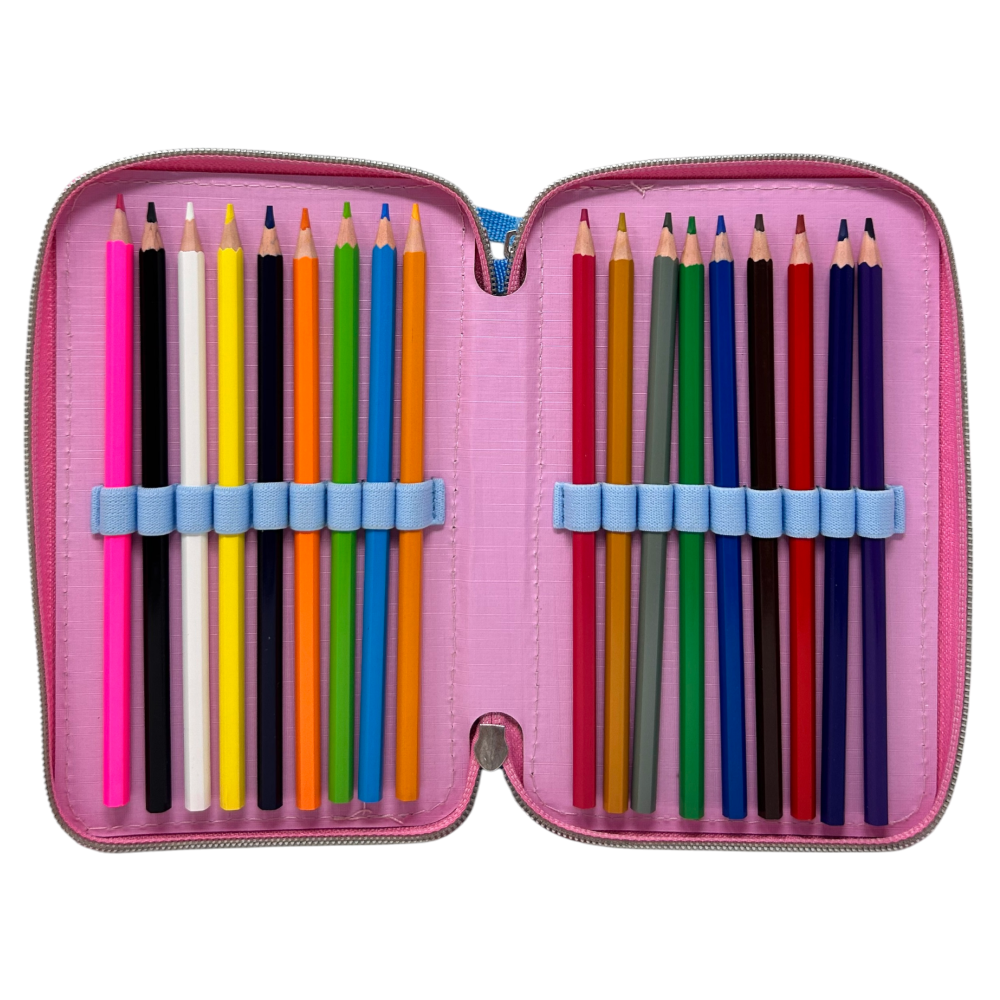 ASTUCCIO SCUOLA 3D PRINCIPESSE DISNEY MULTISCOMPARTO 3 ZIP PORTACOLORI PENNARELLI GIOTTO - PR0972
