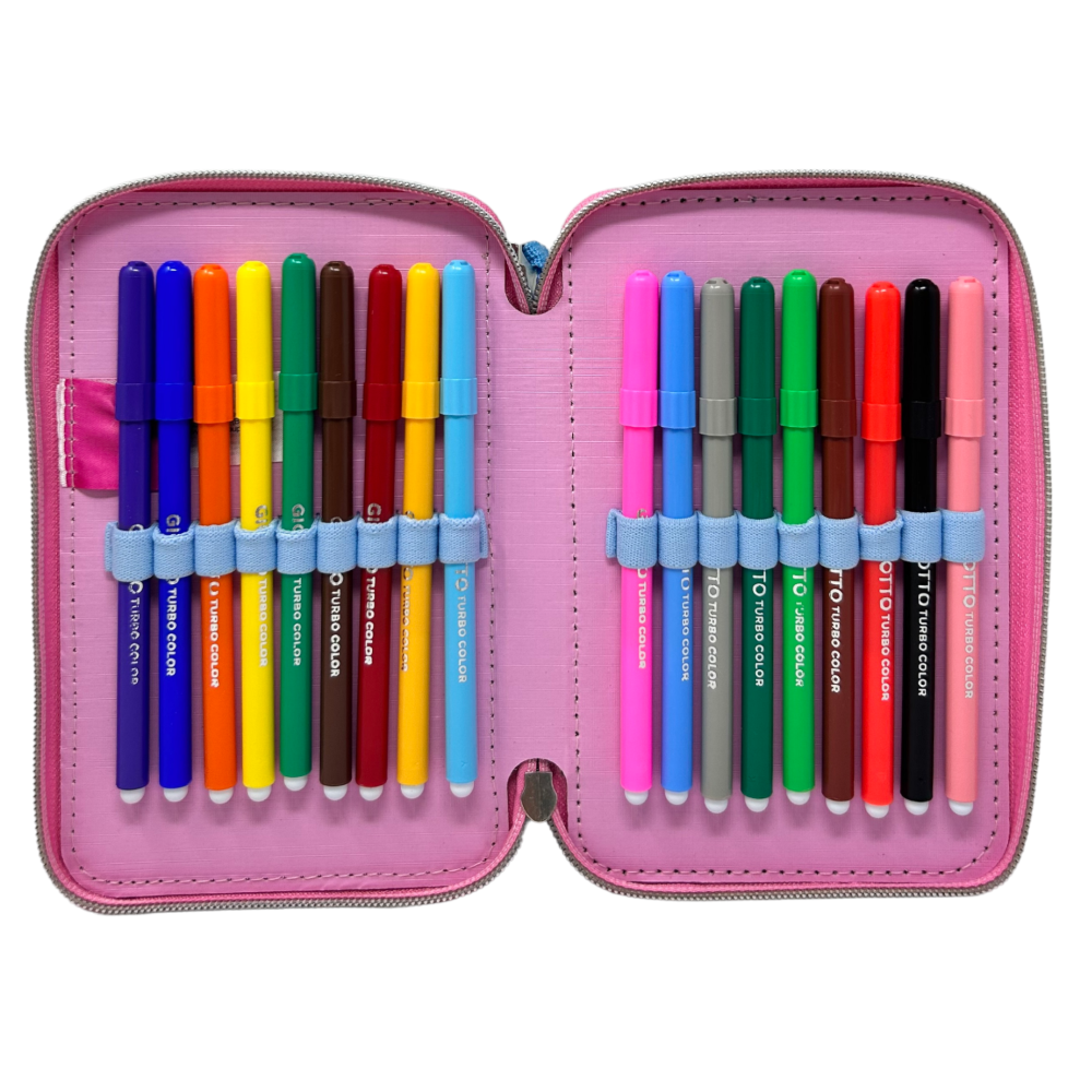 ASTUCCIO SCUOLA 3D PRINCIPESSE DISNEY MULTISCOMPARTO 3 ZIP PORTACOLORI PENNARELLI GIOTTO - PR0972