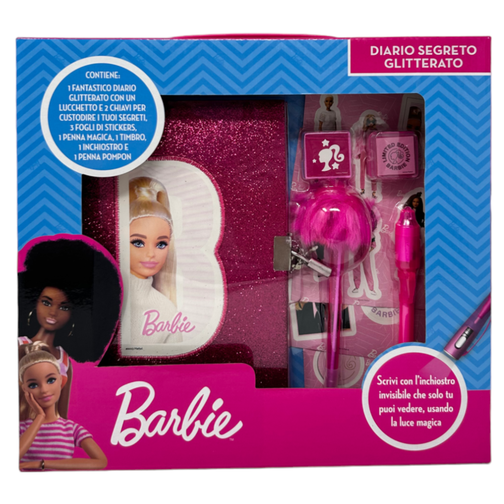 DIARIO SEGRETO GLITTER BARBIE CON PENNA MAGICA E ACCESSORI CON CONFEZIONE - BR0824 