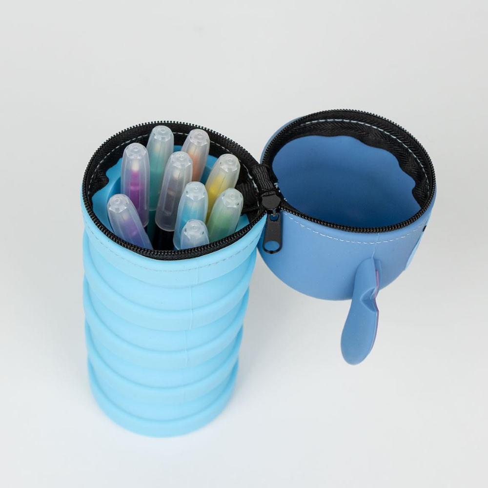 TOMBOLINO IN SILICONE STITCH DISNEY ASTUCCIO ESTENSIBILE PORTACOLORI 19 CM CON PERSONAGGIO 3D - 1213