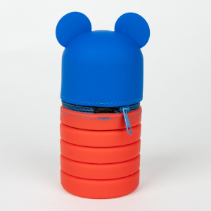 TOMBOLINO IN SILICONE MICKEY MOUSE DISNEY ASTUCCIO ESTENSIBILE PORTACOLORI 19 CM CON PERSONAGGIO 3D - 1227