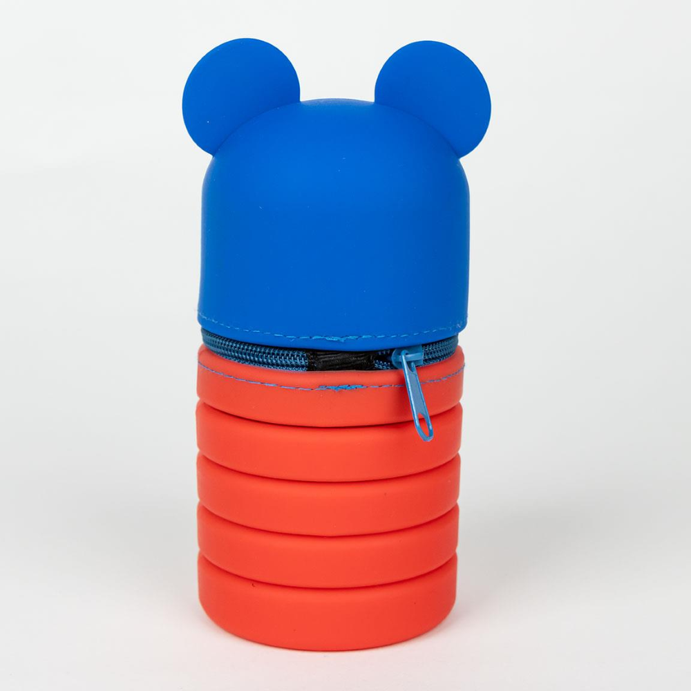 TOMBOLINO IN SILICONE MICKEY MOUSE DISNEY ASTUCCIO ESTENSIBILE PORTACOLORI 19 CM CON PERSONAGGIO 3D - 1227