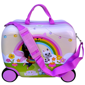 TROLLEY DA VIAGGIO CAVALCABILE GABBY'S DOLLHOUSE VALIGIA IN ABS TRAINABILE CON 4 RUOTE - O06034MC