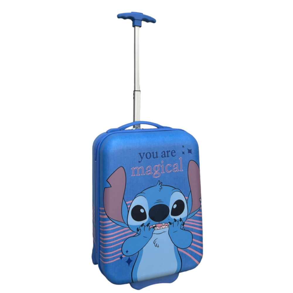 TROLLEY DA VIAGGIO STITCH DISNEY MINI VALIGIA 2 RUOTE IN ABS MANICO ALLUNGABILE - D09294MC