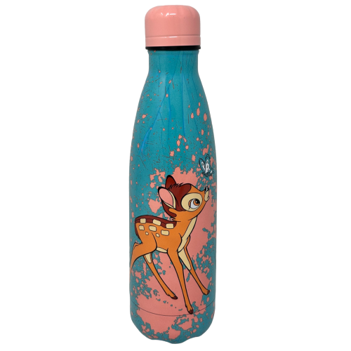 BOTTIGLIA TERMICA IN ACCIAIO INOSSIDABILE BAMBI DISNEY CON TAPPO SVITABILE 500 ML -D08997TE/R