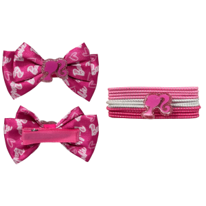 SET ACCESSORI CAPELLI E COLLANA BARBIE 14 PEZZI ELASTICI FERMAGLIO - B09132MC