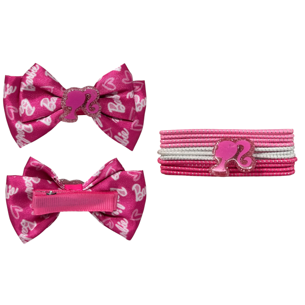 SET ACCESSORI CAPELLI E COLLANA BARBIE 14 PEZZI ELASTICI FERMAGLIO - B09132MC