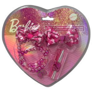 SET ACCESSORI CAPELLI E COLLANA BARBIE 14 PEZZI ELASTICI FERMAGLIO - B09132MC