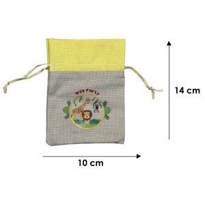 SACCHETTO IN JUTA SAVANA DISNEY TOPOLINO PORTA OGGETTI 10 X 14 CM CON CONFETTI - 28952