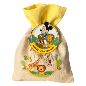 SACCHETTO IN JUTA SAVANA DISNEY TOPOLINO PORTA OGGETTI 10 X 14 CM CON CONFETTI - 28952