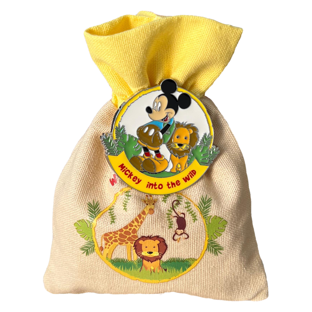 SACCHETTO IN JUTA SAVANA DISNEY TOPOLINO PORTA OGGETTI 10 X 14 CM CON CONFETTI - 28952