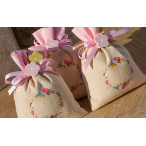 SACCHETTO IN JUTA FLOWERS DISNEY MINNIE PORTA OGGETTI 10 X 14 CM CON CONFETTI - 28955