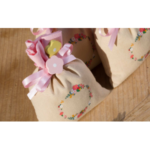 SACCHETTO IN JUTA FLOWERS DISNEY MINNIE PORTA OGGETTI 10 X 14 CM CON CONFETTI - 28955