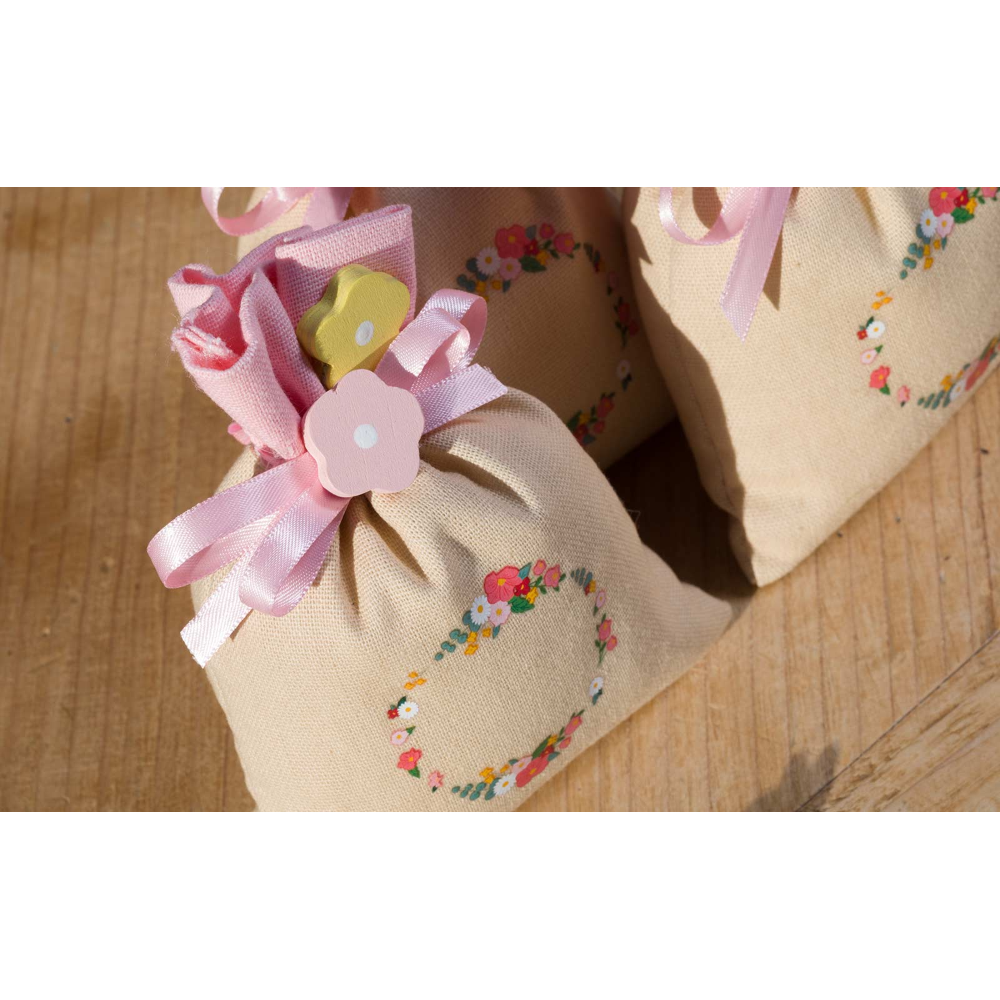 SACCHETTO IN JUTA FLOWERS DISNEY MINNIE PORTA OGGETTI 10 X 14 CM CON CONFETTI - 28955